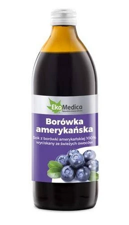 Ekamedica Borówka Amerykańska 0,5L Sok 100%