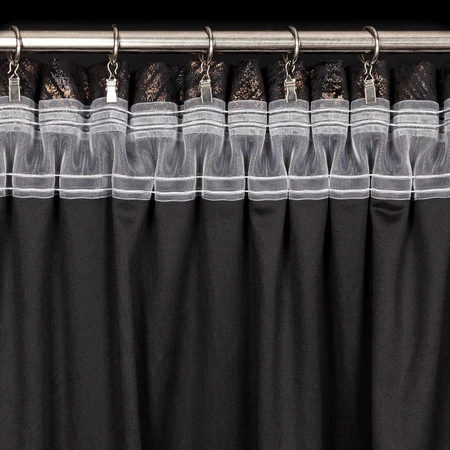 ZASŁONA GOTOWA TULIA NA TAŚMIE 135 X 270 CM CZARNY