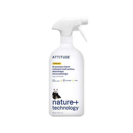 Attitude NATURE+, Uniwersalny spray do czyszczenia, Skórka Cytrusowa, 800 ml