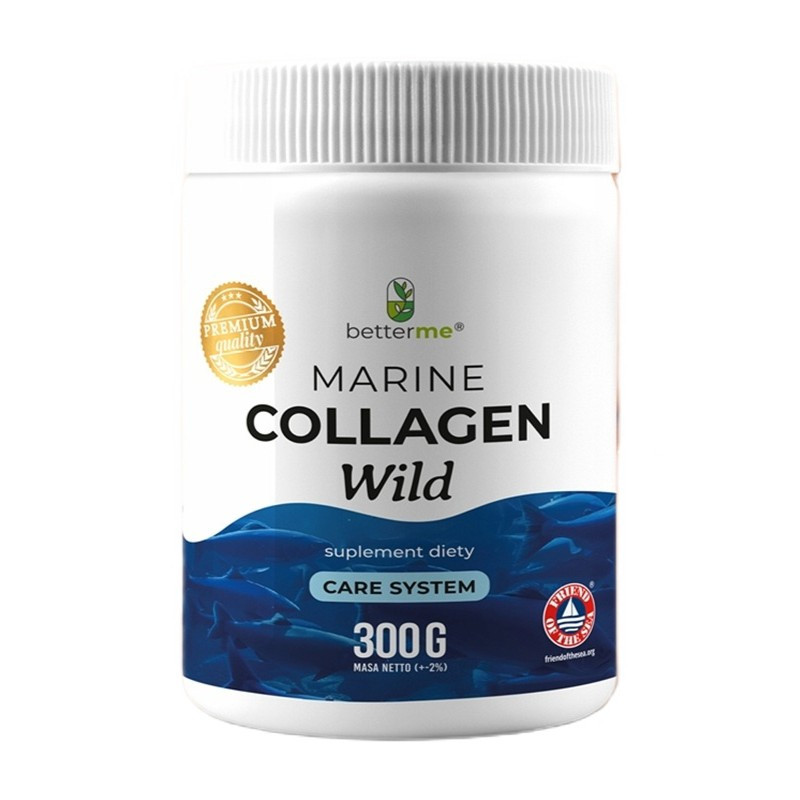 BETTERME Marine Collagen Wild kolagen z Dorsza Atlantyckiego suplement diety na stawy, skórę, włosy i paznokcie 300g - Nabea.pl