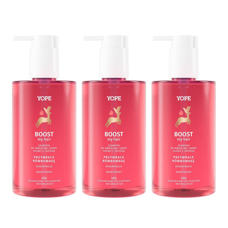 Zestaw: 3x Yope - Boost My hair Szampon do wrażliwej skóry głowy z tapioką 300ml