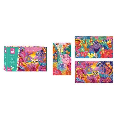 Janod Zestaw kreatywny Malowanie farbami 3D Dżungla 7+