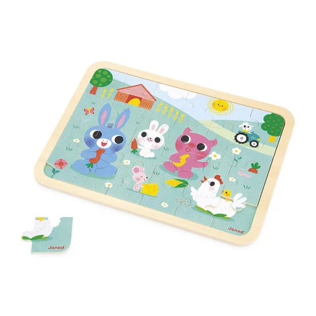 Janod Puzzle drewniane 24 el. Farma 3+