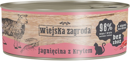 WIEJSKA ZAGRODA Jagnięcina z Krylem bez zbóż dla kotów 85g
