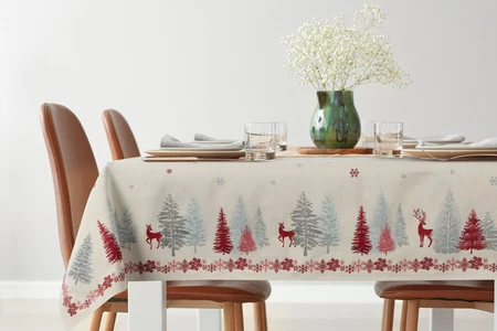 Obrus gobelinowy ze świątecznym wzorem rozm.: 45 x 140 cm, kolor: kremowy