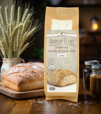 Zestaw 3x Pięć Przemian - Bezglutenowa mieszanka do wypieku chleba jasnego 440 g