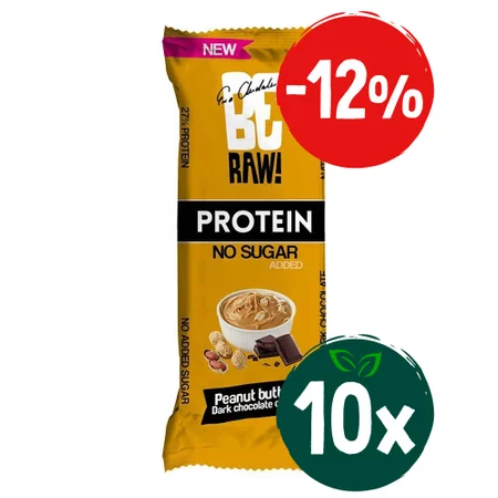 Zestaw: 10x BeRAW Baton proteinowy 27% masło orzechowe - 40g
