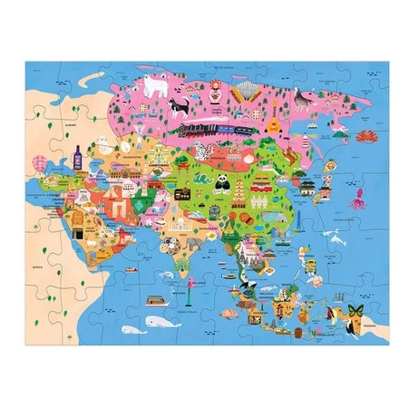 Mudpuppy Puzzle konturowe Mapa Azji 70 elementów 5+