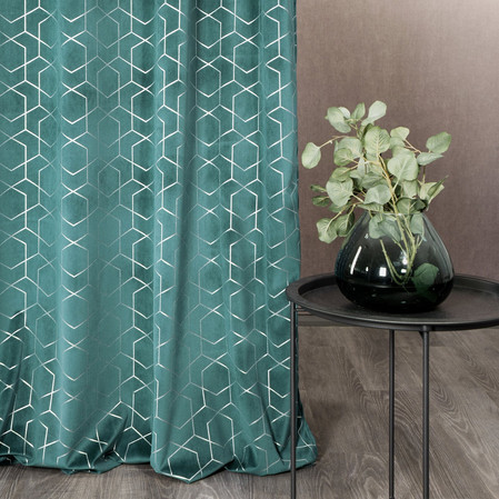 ZASŁONA GOTOWA MANDI 135 X 250 CM TURKUSOWY