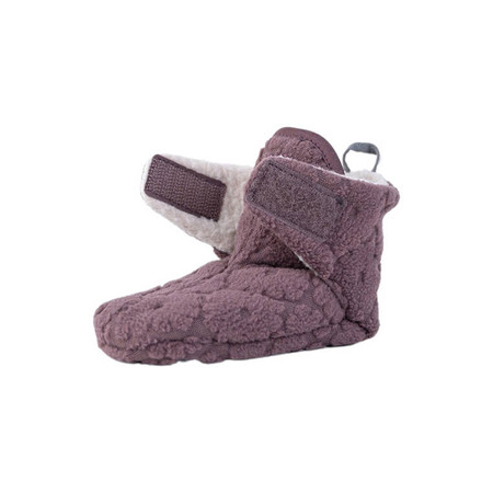 Lodger Polarowe buciki kapcie z antypoślizgową podeszwą wrzosowe Fleece Mauve 12-18 m