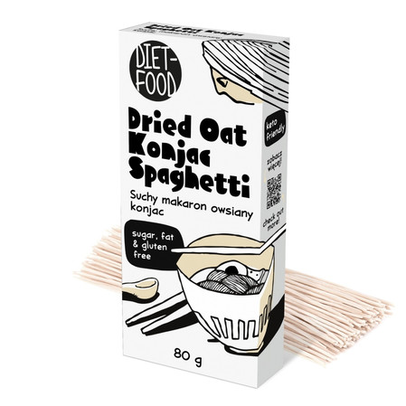 Diet-Food Suchy Makaron Owsiany Shirataki Konjac Spaghetti Bezglutenowy 80g