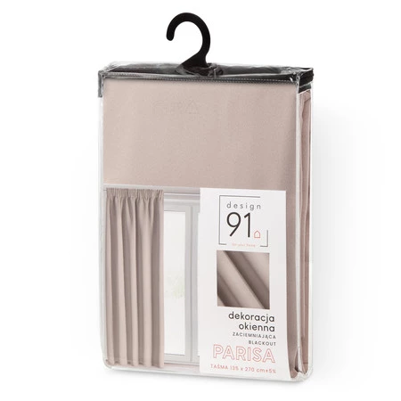 ZASŁONA GOTOWA D91 PARISA NA TAŚMIE 140 X 270 CM PUDROWY RÓŻ