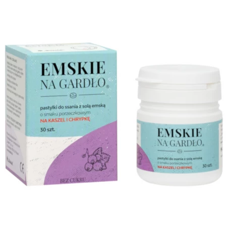 Emskie na gardło o smaku porzeczkowym 30 szt. - wyrób medyczny