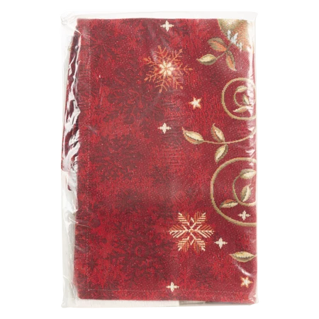 Obrus z gobeliny szenilowej ze świątecznym wzorem rozm.: 50 x 110 cm, kolor: beżowy