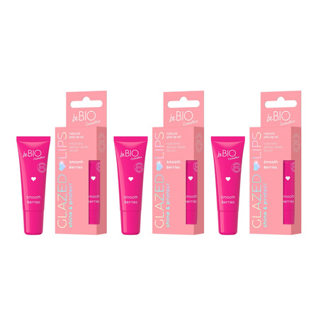 Zestaw: 3x BeBio Glazed Lips naturalny żelowy olejek do ust Smooth Berries 10ml