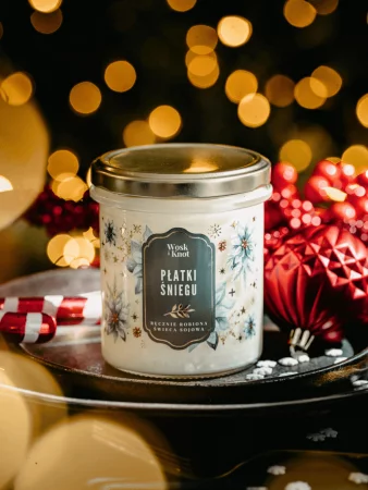 Wosk i Knot  Śweica Sojowa Płatki Śniegu 300ml