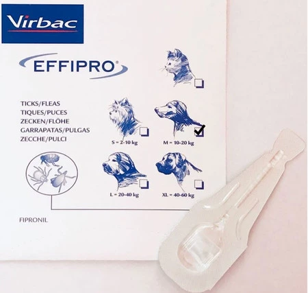 Virbac EFFIPRO Spot-On M Pies 10-20kg Krople na kleszcze 1szt.
