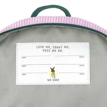 Lassig Plecak do przedszkola dla przedszkolaka sztruks Little Gang Rainbow lilac