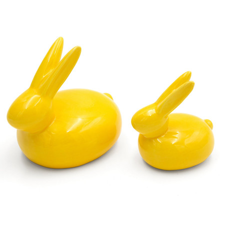Ozdoba Wielkanocna, Figurka ceramiczna, kolor żółty, rozmiar 14 x 13 x 10 cm