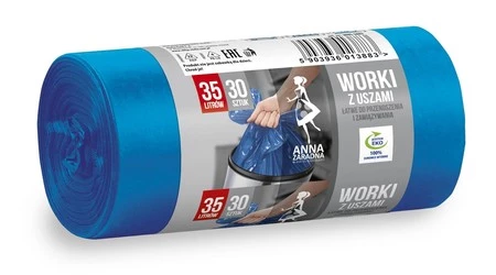 ANNA ZARADNA Worki na śmieci z uszami 35L 1op.-30szt. niebieskie