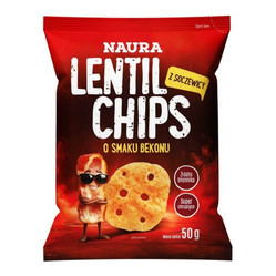 Naura Chipsy z czerwonej soczewicy o smaku bekonu 50g
