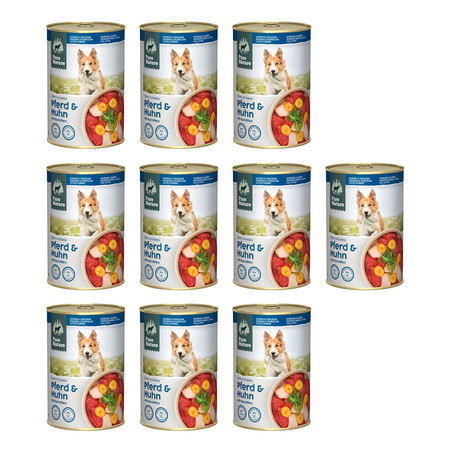 Zestaw 10x PURE NATURE DOG Pferd Huhn - konina i kurczak z marchewką i algami dla dorosłych psów (400g)