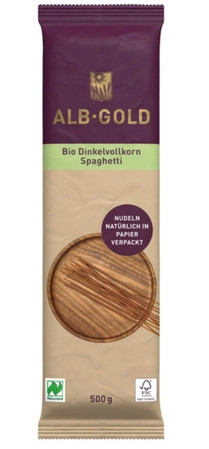 MAKARON (ORKISZOWY RAZOWY) SPAGHETTI BIO 500 g - ALB-GOLD