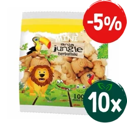 Zestaw: 10x Herbatniki szkolne Mini Jungle 100 g