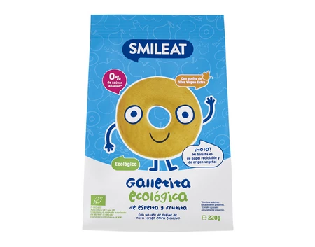 Smileat, Ekologiczne herbatniki z orkiszu i jabłka, 220g