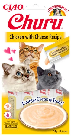 INABA Cat Churu Chicken Cheese Krem Kurczak Ser 4x14g