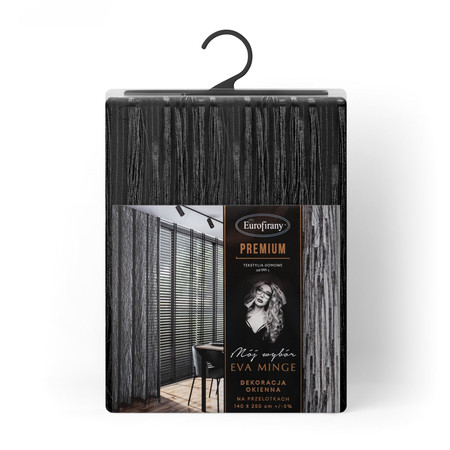 ZASŁONA GOTOWA AURORA 140 X 250 CM CZARNY