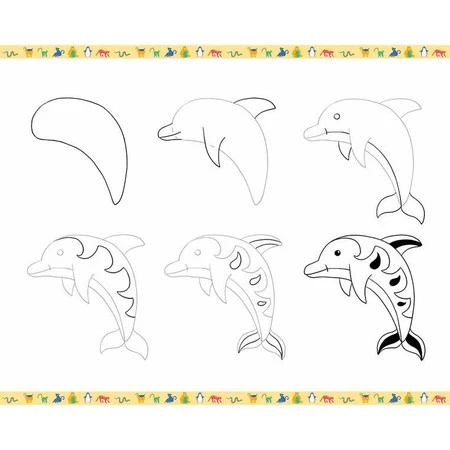 Janod Zestaw kreatywny Rysowanie krok po kroku Zwierzęta 20 rysunków 7+