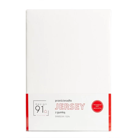 Prześcieradło z gumką, Jersey D91 120 x 200 x 25 cm, Kremowy