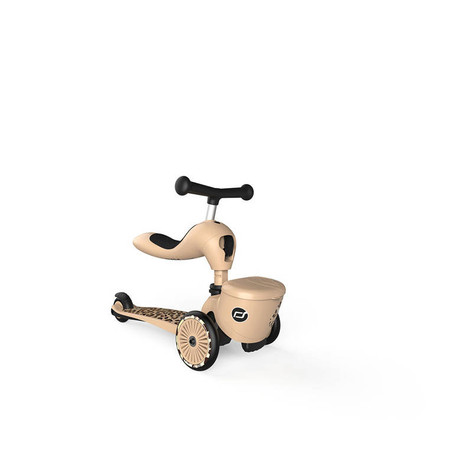 SCOOTANDRIDE Highwaykick 1 Lifestyle 2w1 Jeździk i hulajnoga z zamykanym schowkiem 1-5 lat Leopard