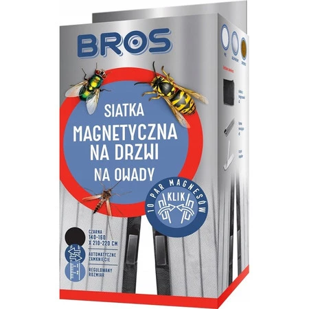 BROS - siatka na drzwi magnetyczna 160x220 - czarna