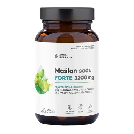 Aura Herbals Maślan sodu FORTE 1200 mg, mikrokapsułkowany, 60 kaps.