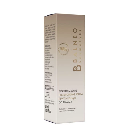 Balneokosmetyki - Biosiarczkowe hialuronowe serum rewitalizujące do twarzy, 30ml
