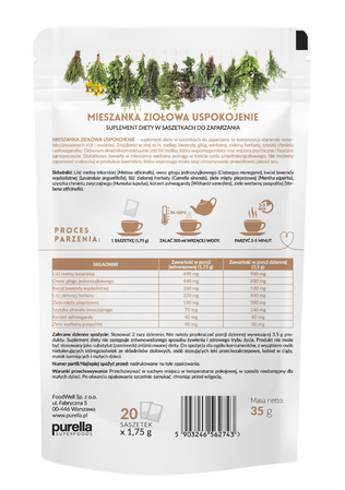 Purella Superfoods Superherbs Mieszanka ziół do zaparzania Uspokojenie 35g