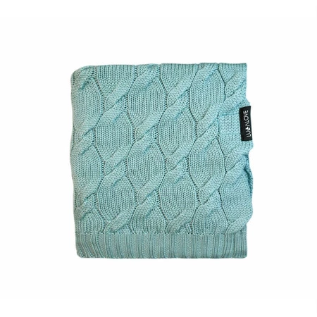 Lullalove, Kocyk z wełny merino - szałwia, kolekcja PREMIUM