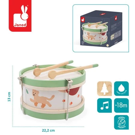 Janod Drewniany bębenek Sunshine 18m+