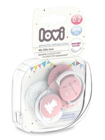 Lovi − Smoczek dynamiczny silikonowy, girl 0-2ms 22/847 2 szt.