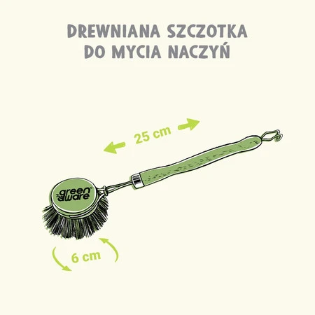 GreenAware, Drewniana szczotka do mycia naczyń, 1 szt.