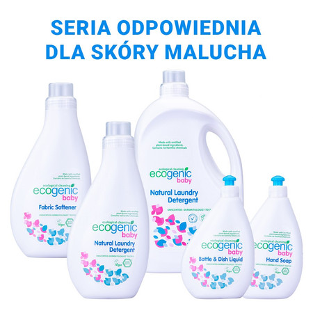 Ecogenic Baby, Hipoalergiczny płyn do prania ubranek dziecięcych, bezzapachowy, 2750 ml