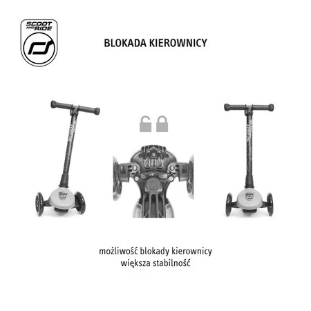 SCOOTANDRIDE Highwaykick 3 LED Hulajnoga składana ze świecącymi kółkami 3+ Peach