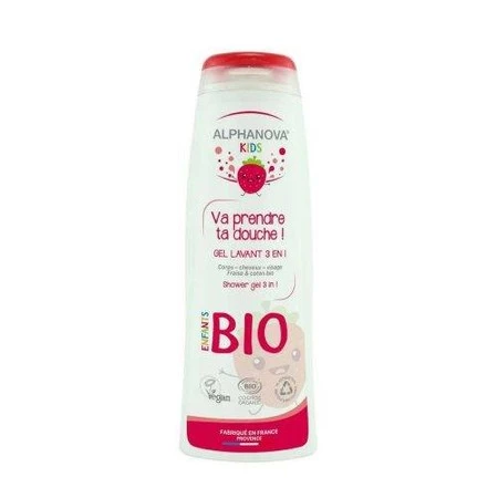 Alphanova Kids, Żel 3 w 1 do mycia ciała i włosów, Truskawka, 250 ml