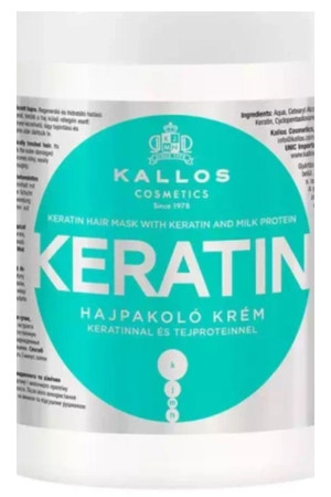 Kallos − Keratin Hair Mask With Keratin And Milk Protein, maska do włosów suchych i łamiących się z wyciągiem keratyny i proteiny mlecznej − 1000 ml