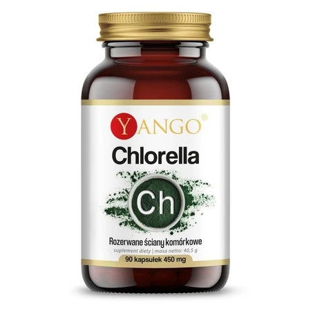 Yango Chlorella Ch 450mg na wsparcie oczyszczenia organizmu 90 kaps.