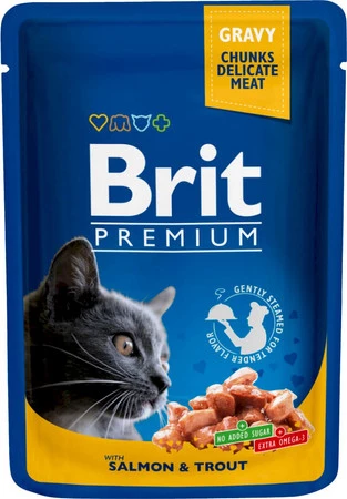BRIT Cat Salmon / Trout Łosoś Pstrąg saszetka 100g