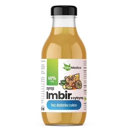 Ekamedica Syrop Imbir z cytryną bez dodatku cukru 300 ml
