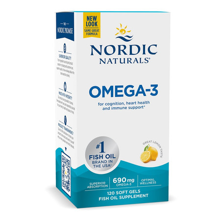 Nordic Naturals Omega-3 kwasy tłuszczowe EPA i DHA690 mg, 120 kaps. smak cytryna